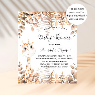 Baby Shower giraffe eucalyptus fall invitation