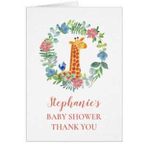 Baby shower Giraffe Floral Merci de couronne