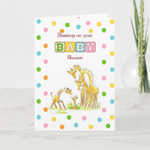 Baby Shower Giraffe Religious Invitation