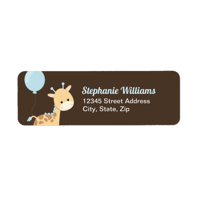 Baby shower Giraffe Retourner les étiquettes d'adr (Devant)