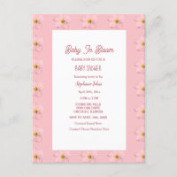 Baby Shower Girl Baby In Bloom Floral Pattern Pink