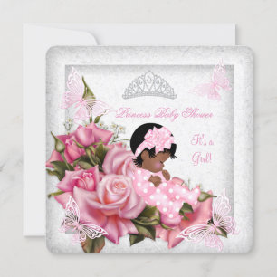 Baby Shower Girl Butterfly Pink Rose Baby AA Invitation