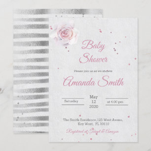 Baby Shower Girl Invintation Blush Pink Invitation