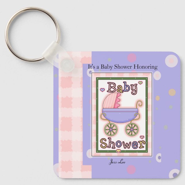 Baby Shower Girl Keychain (Front)