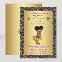 Baby Shower Girl,Mardi Gras Girl,gold, pearl colou