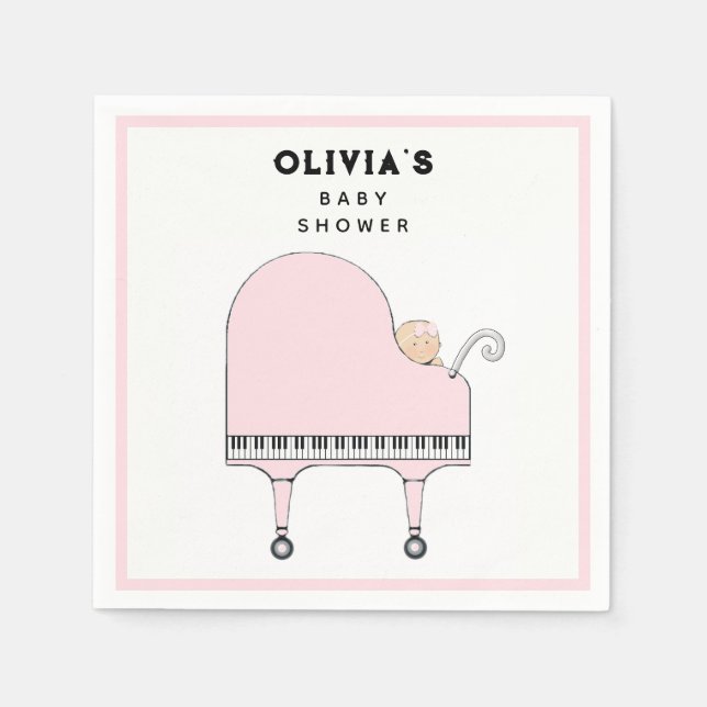 Baby Shower Girl Pink Napkin (Front)