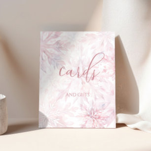 Baby Shower Girl Pink Snowflake Cards and Gifts  Poster