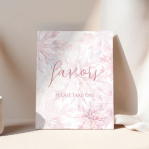Baby Shower Girl Pink Snowflake Favour Poster