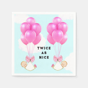 Baby Shower Girl Twins Napkin