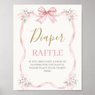 Baby Shower Girl with bow Poster