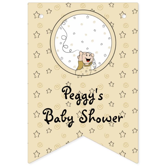 Baby shower Gold/Black Stars, Bannière Swallowtail (Seizième drapeau)