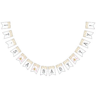 Baby shower Gold Flamant rose Baby, bannière Swall