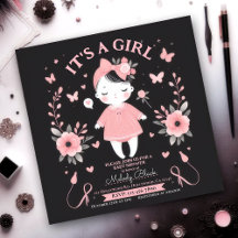 Baby shower gothique Invitation bébé fille