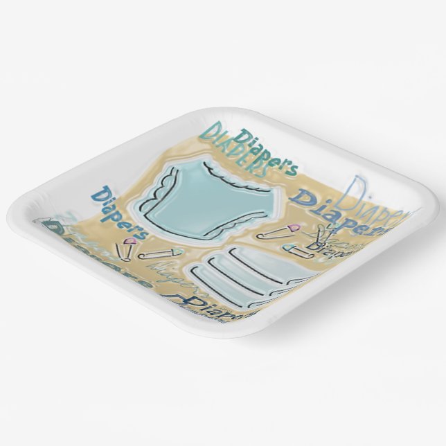 Baby Shower Graphics Paper Plate (Angled)