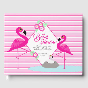 baby shower graphique Flamant rose rose vif livre