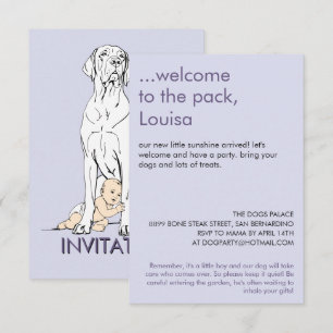 baby shower great dane Minimal Drawing RSVP Card