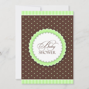 Baby Shower Green/Brown Flat Card