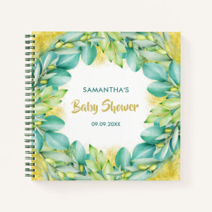 Baby shower Green Eucalyptus Olive Livre d'or