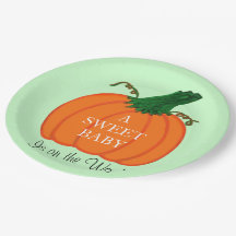 Baby Shower Green Orange Pumpkin