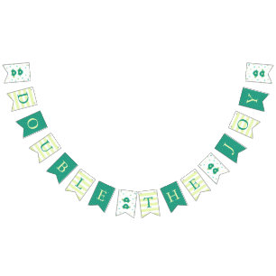 Baby Shower Green Twin Turtles Double the Joy Bunting Flags