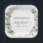 Baby Shower Greenery Elegant Watercolor Bohemian Paper Plate<br><div class="desc">Elevate your baby shower with our enchanting Baby Shower Greenery Elegant Watercolor Bohemian Paper Plates. These plates are a perfect blend of natural beauty and bohemian charm, adding a touch of sophistication to your celebration. Each plate in this collection features delicate watercolor greenery illustrations against a soft and elegant backdrop....</div>