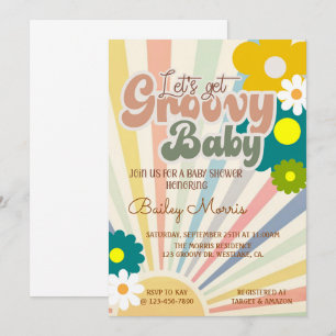 BABY SHOWER, GROOVY BABY,  INVITATION