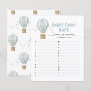 Baby shower guess the name modern hot air balloon