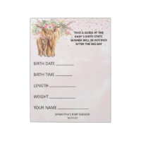 Baby Shower  Guesses Game Highland cow Pink