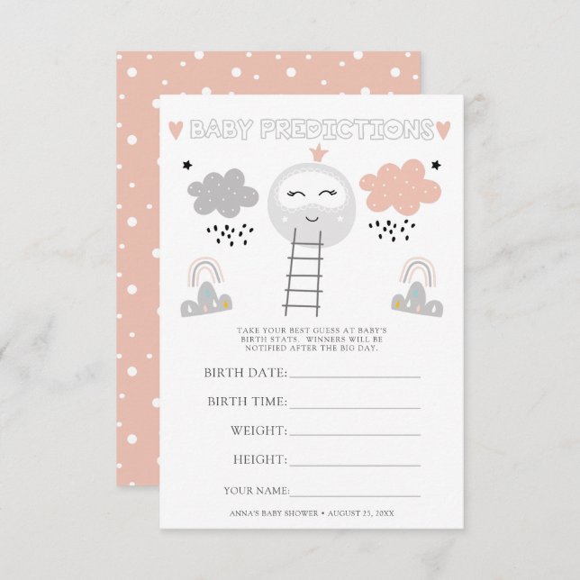 Baby Shower Guessing Game I Pathway to the Moon Invitation (Front/Back)