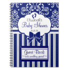 Baby Shower Guest Book-Blue Damask