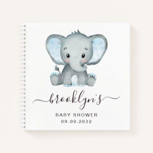 Baby Shower Guest Book Blue Elephant
