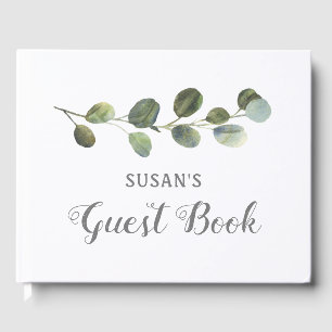 Baby Shower Guest Book, Greenery Eucalyptus Guest Book