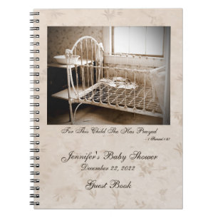 Baby Shower Guest Book, Vintage Crib Notebook