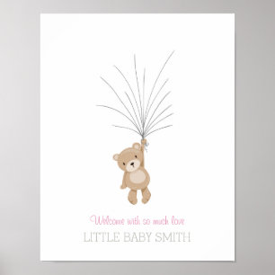 Baby shower guestbook Teddy Bear pink