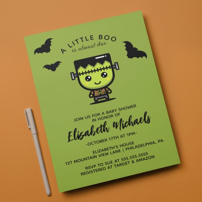 BABY SHOWER | Halloween Cute Frankenstein Card (Creator Uploaded)