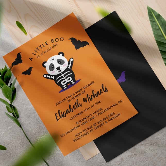 BABY SHOWER | Halloween Cute Mummy Panda Bear Card (Creator Uploaded)