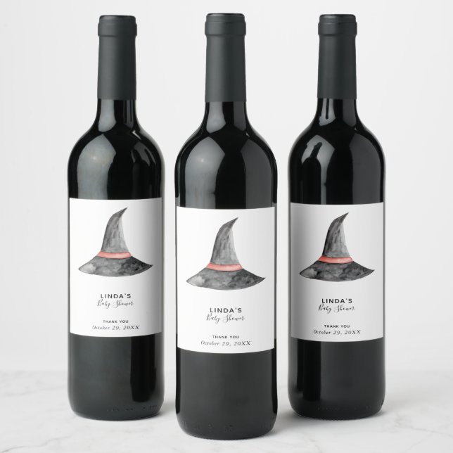 Baby Shower Halloween Fall Autumn Cute Simple Wine Label (Bottles)