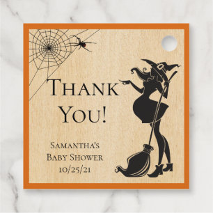Baby Shower Halloween Witch Favour Tags