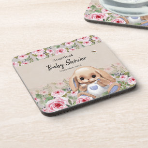 Baby Shower Hard plastic coaster with cute design.