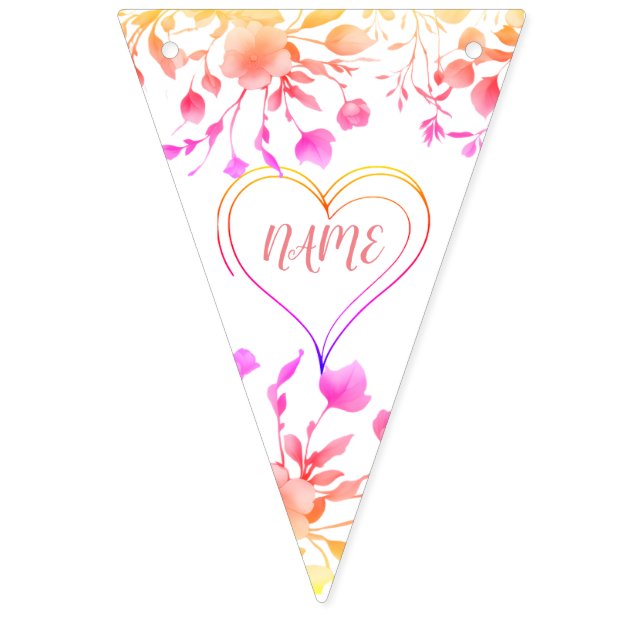 Baby Shower Heart Bunting Flags (Sixteenth Flag)