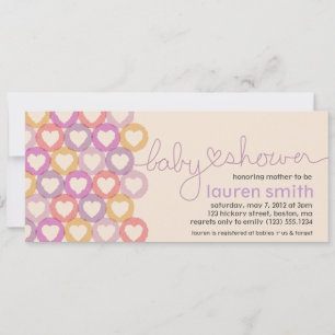 Baby Shower Heart Invitation Girl