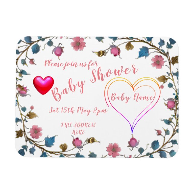 Baby Shower Heart Magnet (Horizontal)