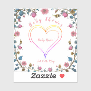 Baby Shower Heart Stickers