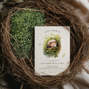 Baby Shower Hedgehog Whimsical Watercolor