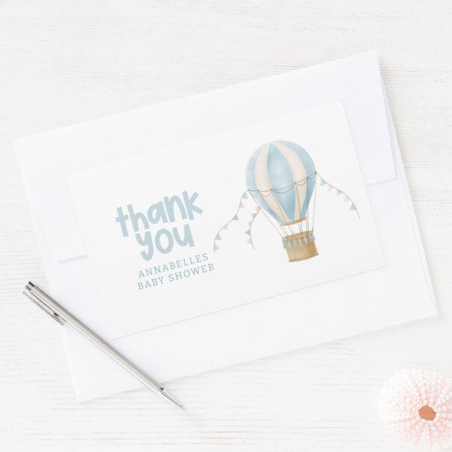 Baby shower hot air balloon adventure thank you sticker (Envelope)