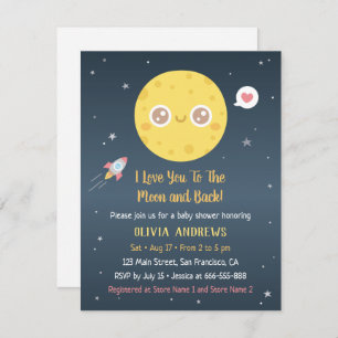 Baby Shower I Love You to the Moon and Back Invitation