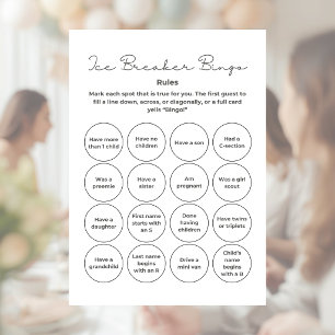 Baby Shower Ice Breaker Bingo Game Letterhead