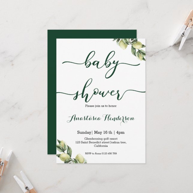 Baby shower Invitation (Front/Back In Situ)