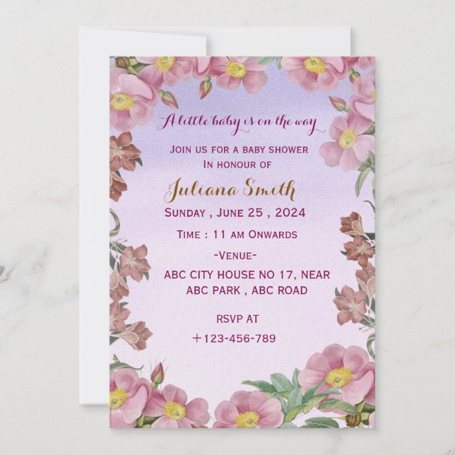 Baby shower invitation  (Front)