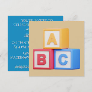 Baby Shower Invitation- Alphabet Blocks Invitation